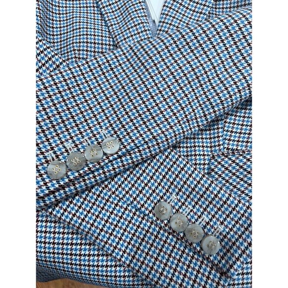 Veronica $698 Beard Cutaway Dickey Jacket Size 2 Houndstooth Beige Multi One But - Picture 5 of 6